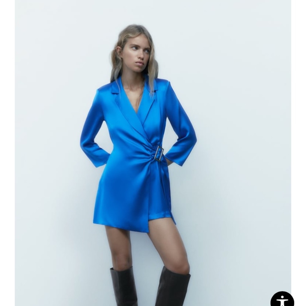 Blue satin jumpsuit